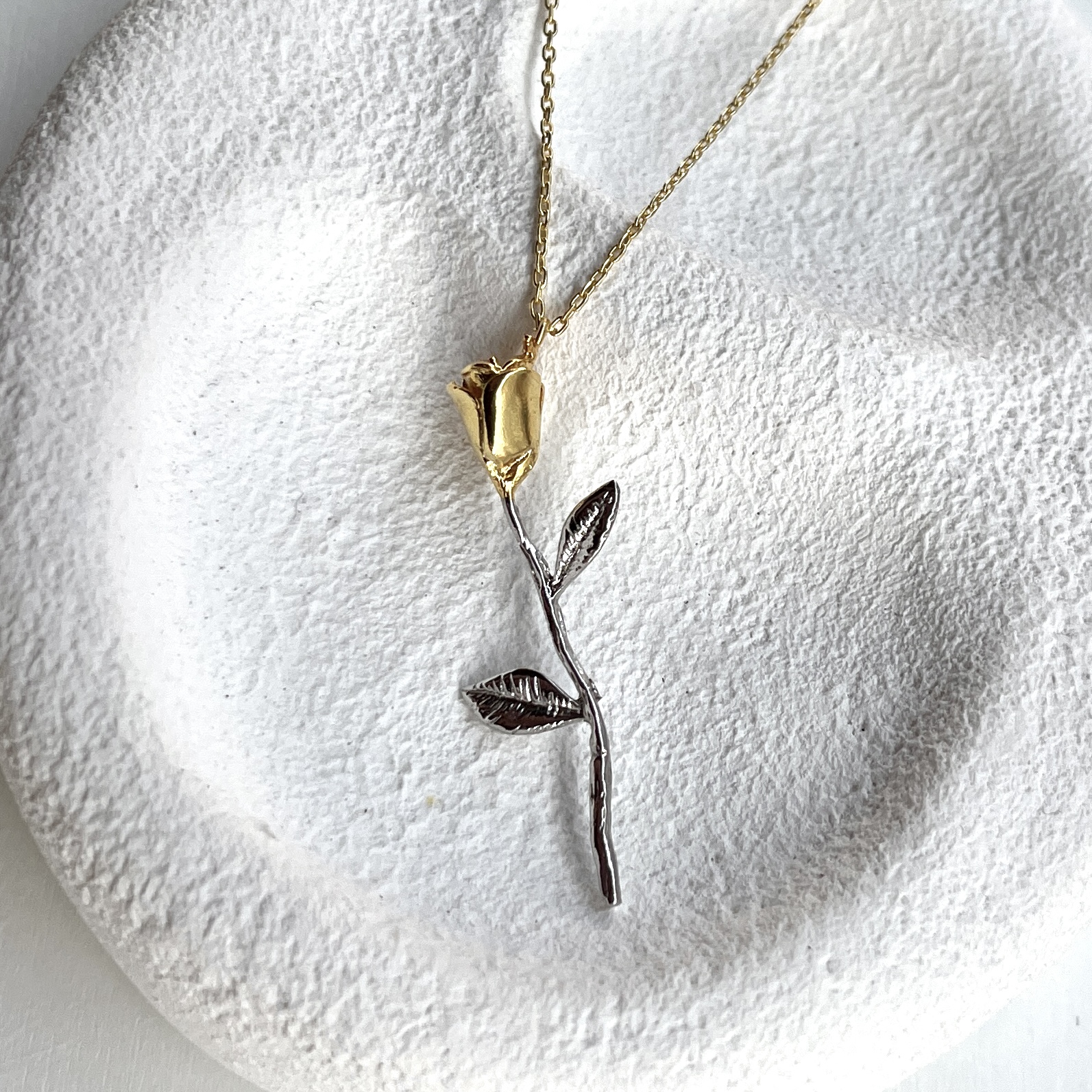 Silver Rose Necklace