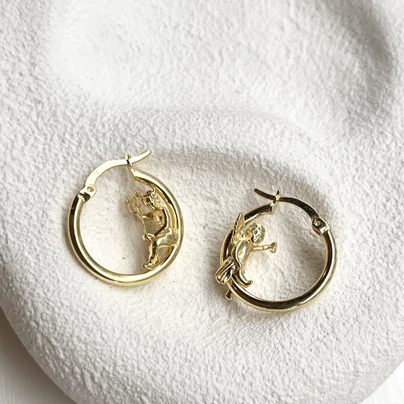 Silver Melek Şeytan Earrings