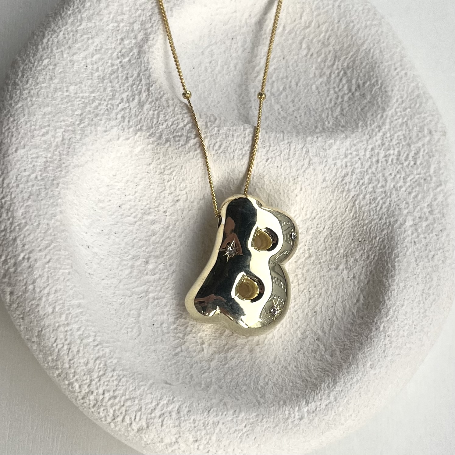 Silver Large Letter Necklace