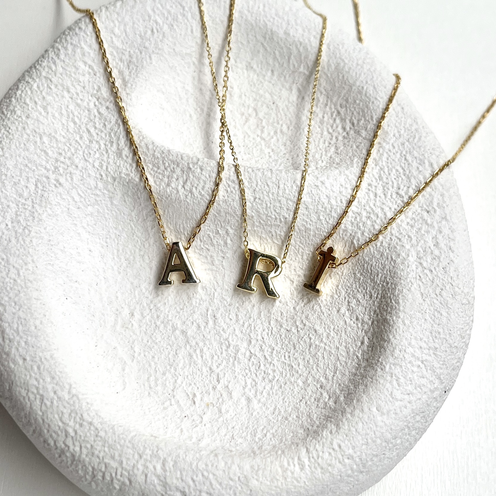Silver Minimal Letter Necklace