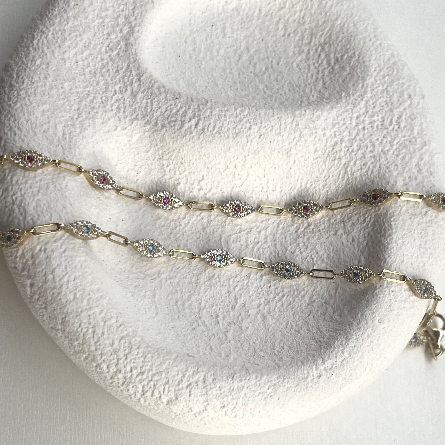Silver Stone-set Bracelet