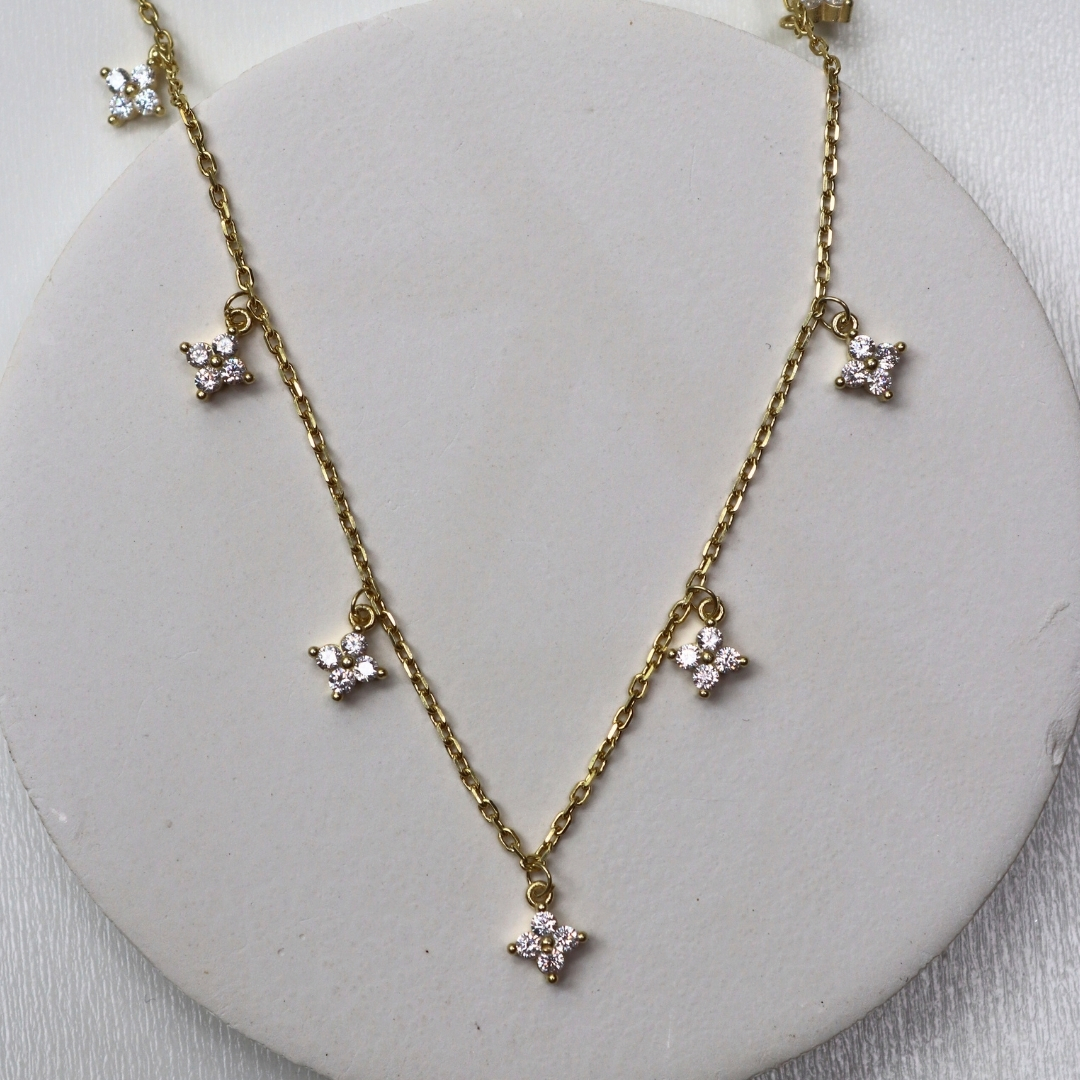Silver Multi Clover Necklace