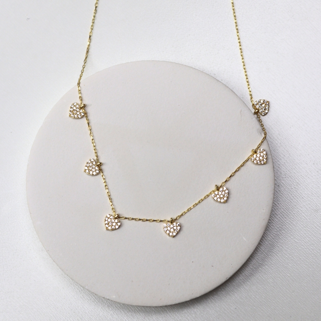 Silver Multi Heart Necklace