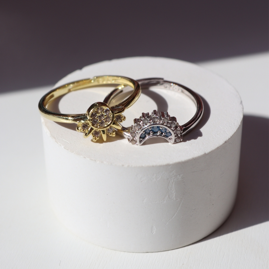 Silver Sun Ay Ring