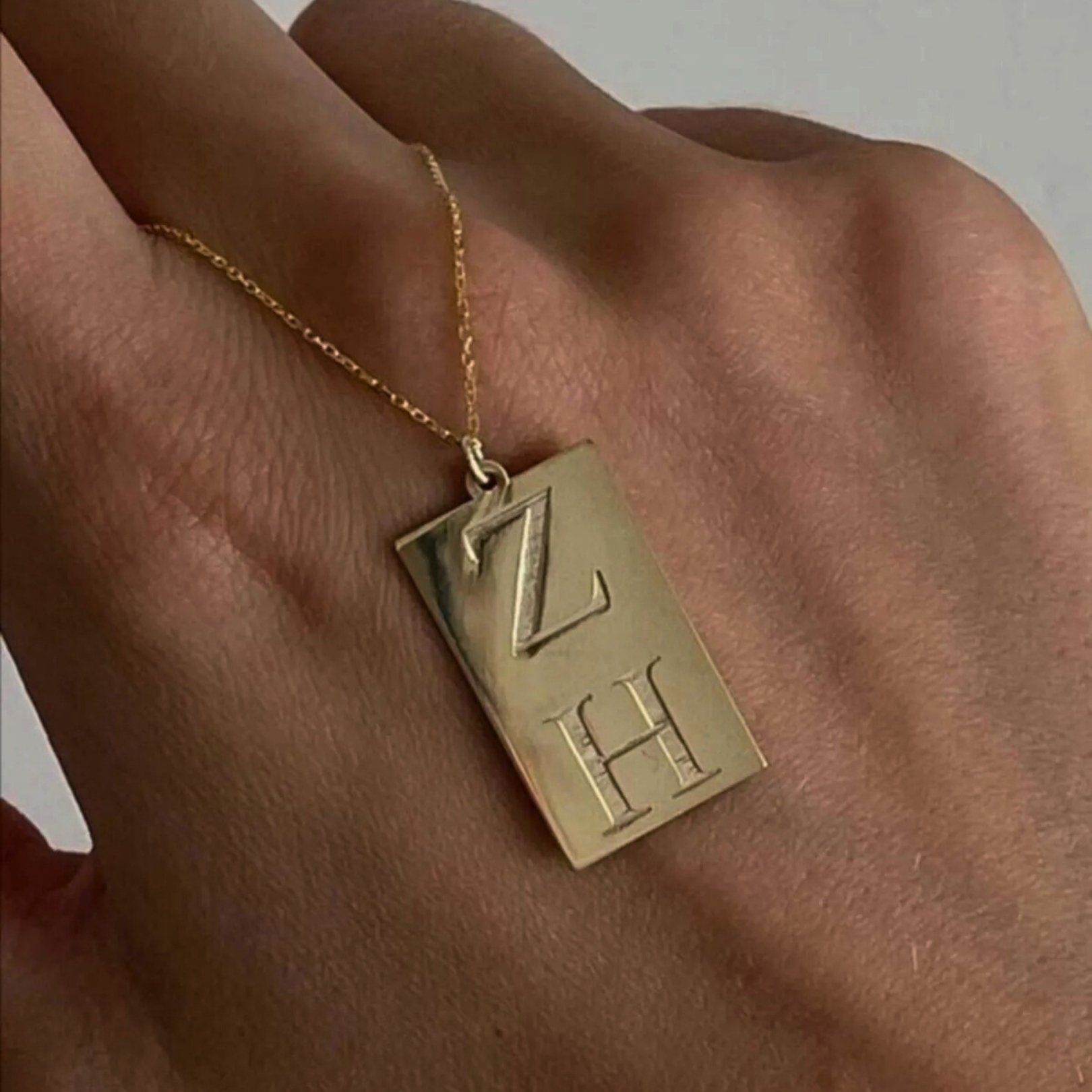 Initial Plaque Necklace